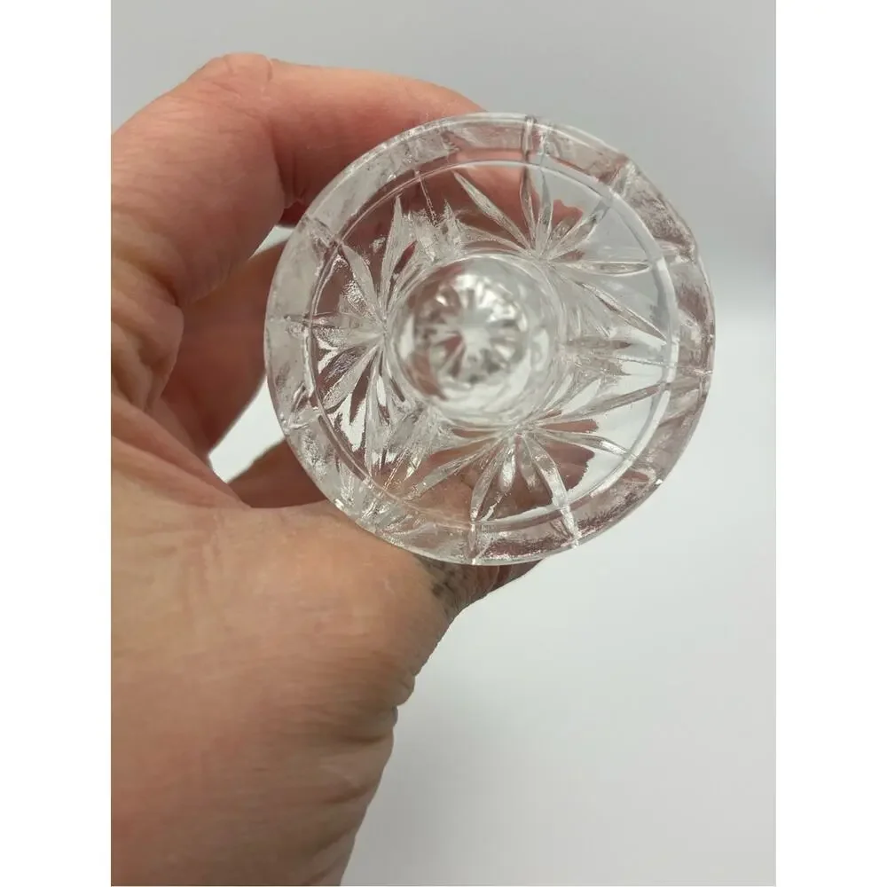 Small Vintage Pressed Clear Glass Tooth Pick Holder, Air Plant Holder, Bud Vase